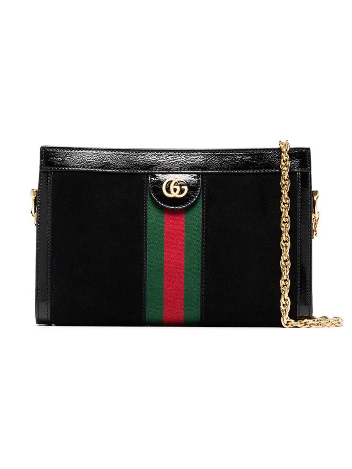 Gucci Black Ophidia Small Suede Shoulder Bag