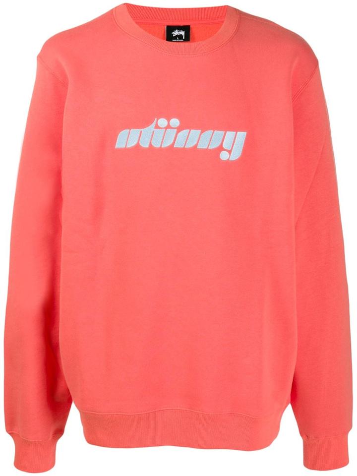 Stussy Logo Print Sweatshirt - Orange