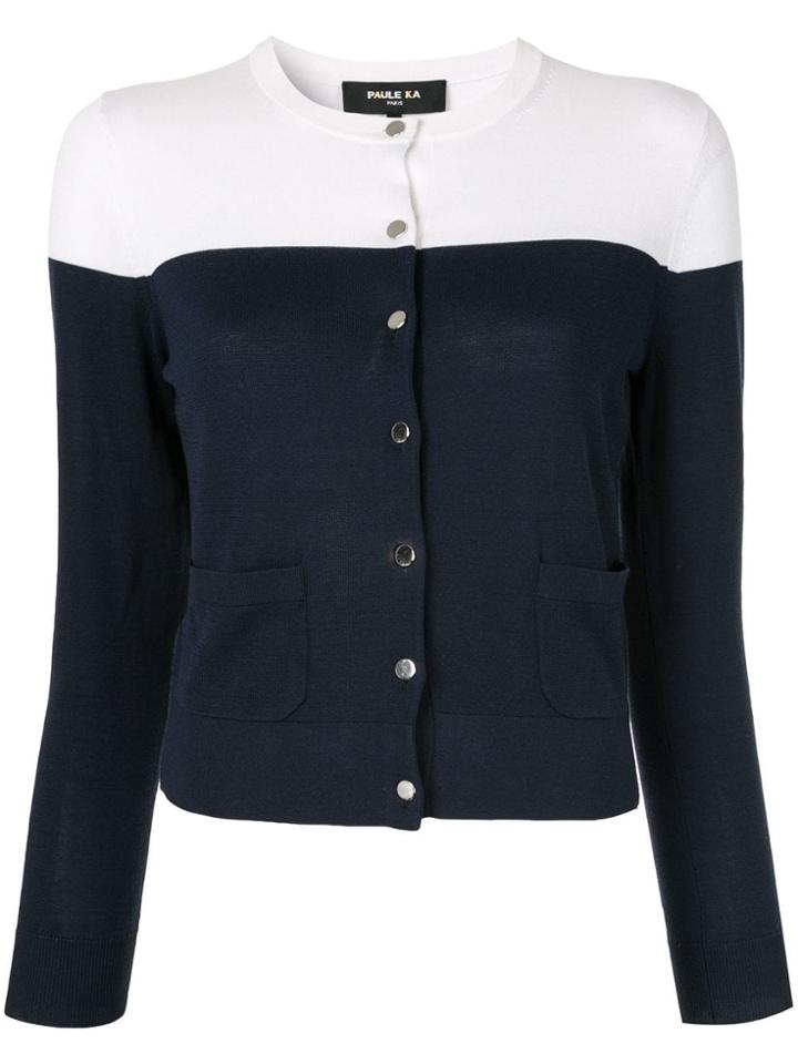 Paule Ka Colour Block Cardigan - Blue