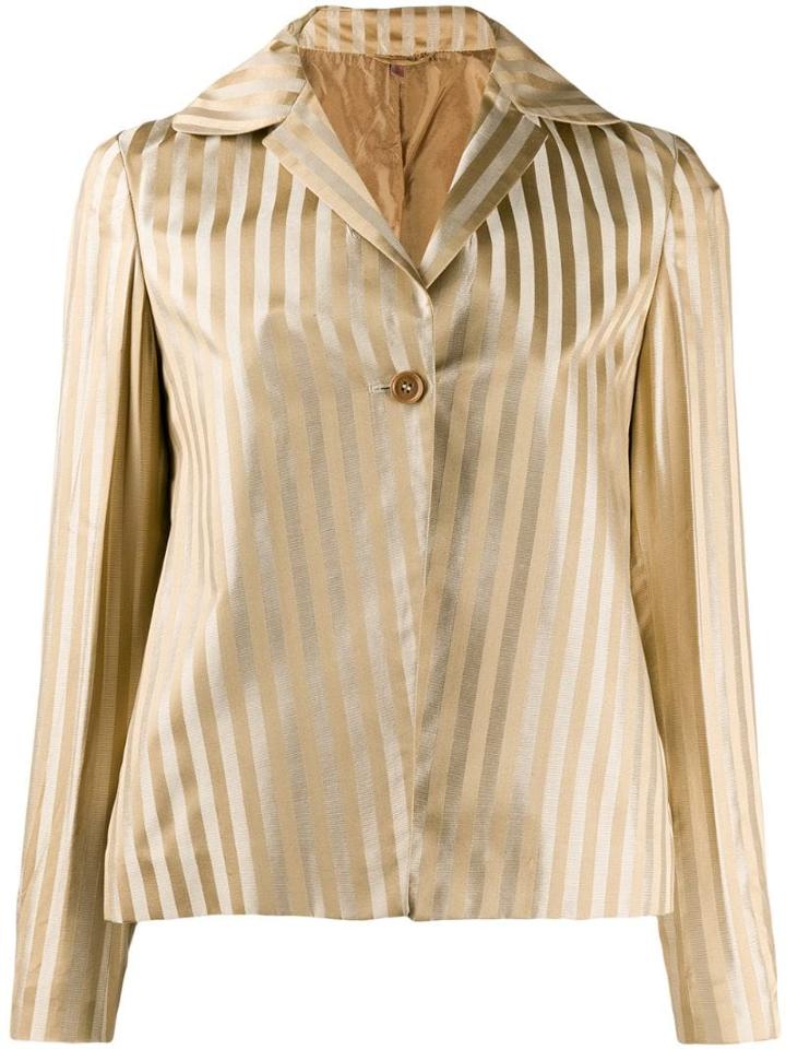 Romeo Gigli Pre-owned 1990's Striped Metallic Jacket - Neutrals