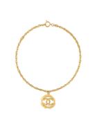 Chanel Vintage Line Cc Cutout Necklace - Gold