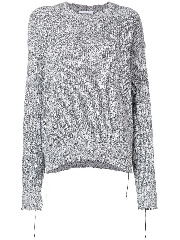 Helmut Lang Distressed Knit Sweater - Black