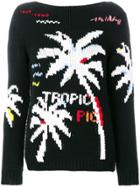 Ermanno Scervino Palm Trees Intarsia Jumper - Black