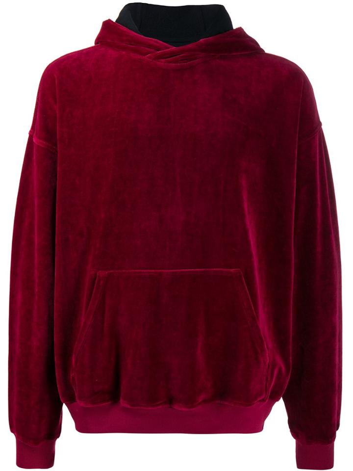 Haider Ackermann Velour Hoodie - Red