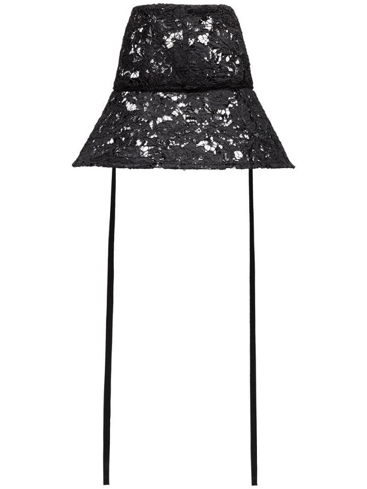 Valentino Lace Bucket Hat - Black