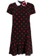 Red Valentino Hearts Printed Dress - Black