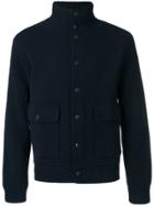 Lardini Ribbed High Neck Jacket - Blue