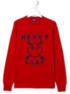 Dsquared2 Kids Heavy Leaf Print Sweatshirt, Boy's, Size: 14 Yrs, Red