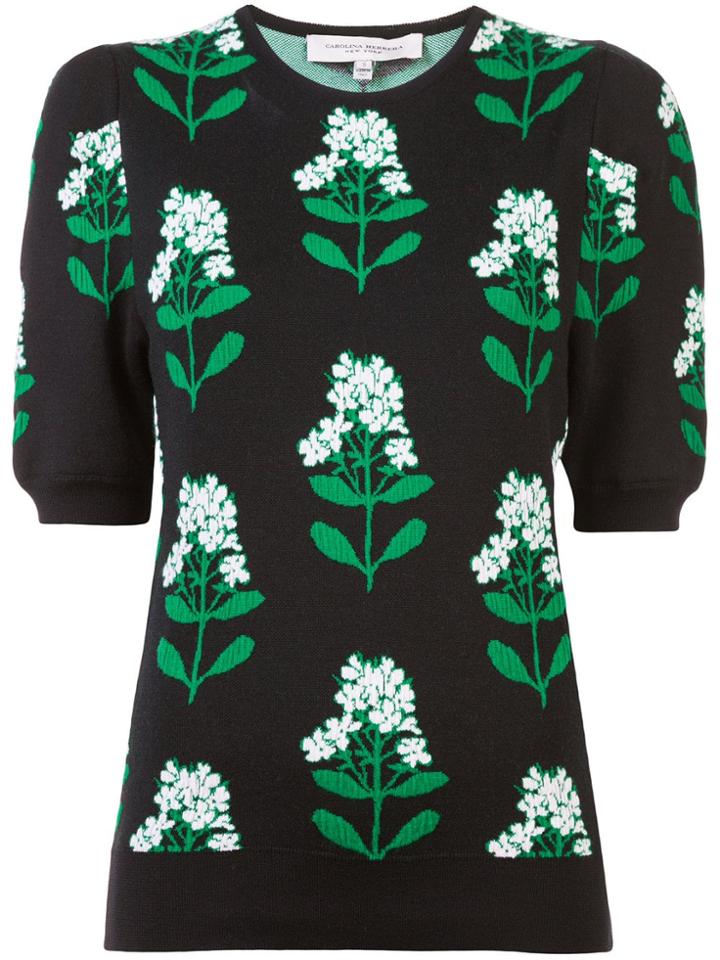 Carolina Herrera Knitted Floral Top - Black