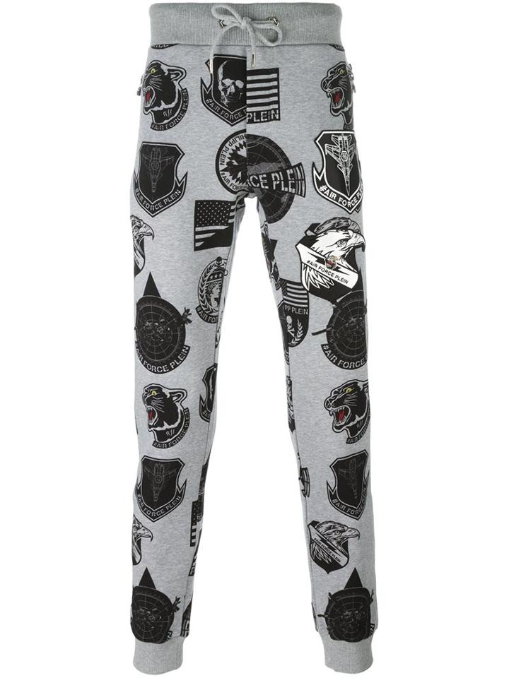 Philipp Plein 'freetime' Trackpants, Men's, Size: Medium, Grey, Cotton