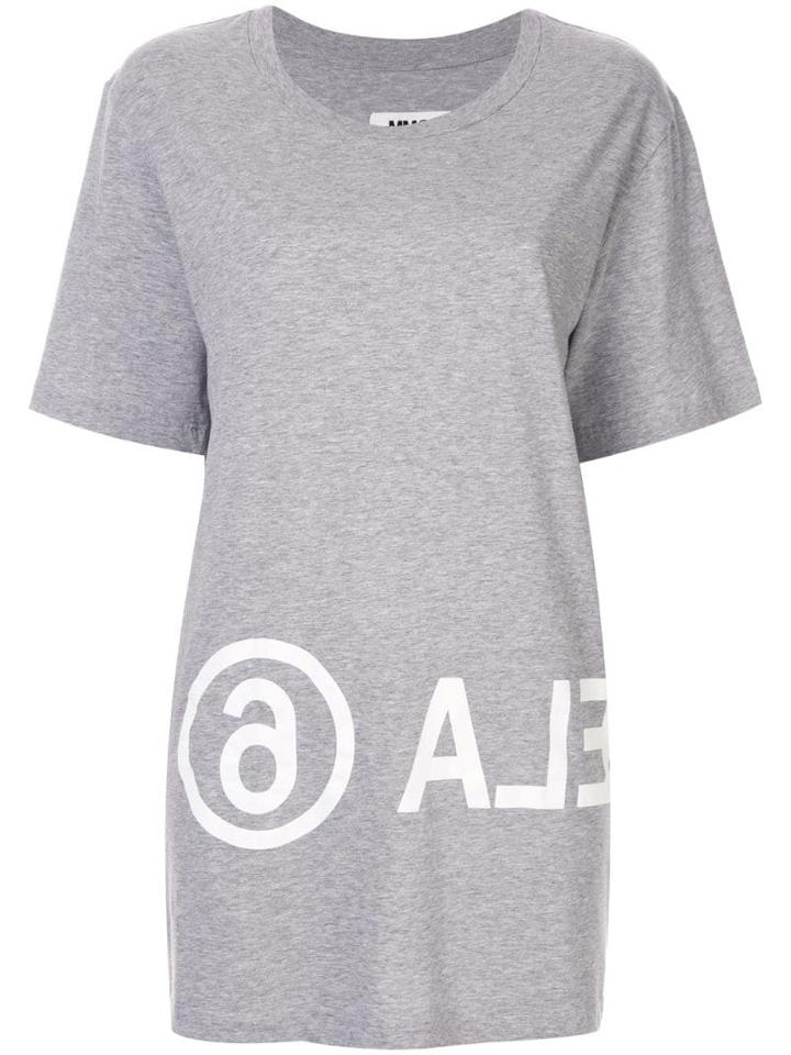 Mm6 Maison Margiela Logo Printed T-shirt - Grey