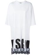 Msgm Logo T-shirt Dress, Women's, Size: Small, White, Cotton