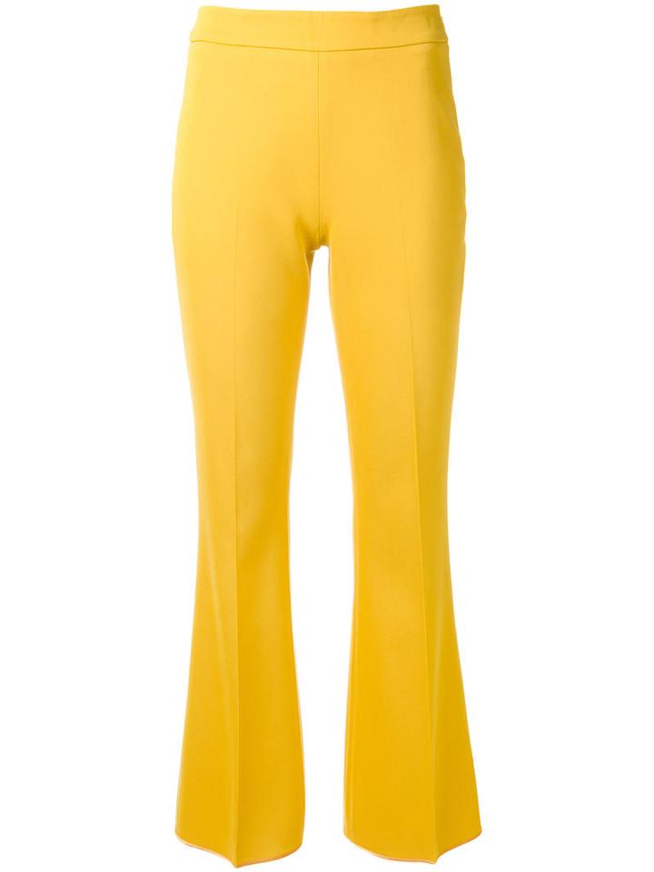 Giambattista Valli Tailored Flared Trousers, Size: 44, Yellow/orange, Cotton/viscose/spandex/elastane/acetate