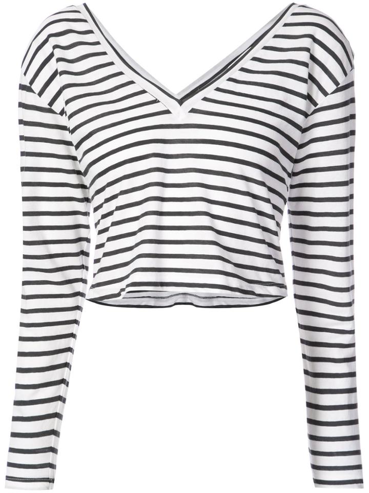 A.l.c. Striped Cropped T-shirt - White