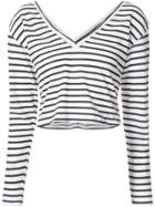 A.l.c. Striped Cropped T-shirt - White