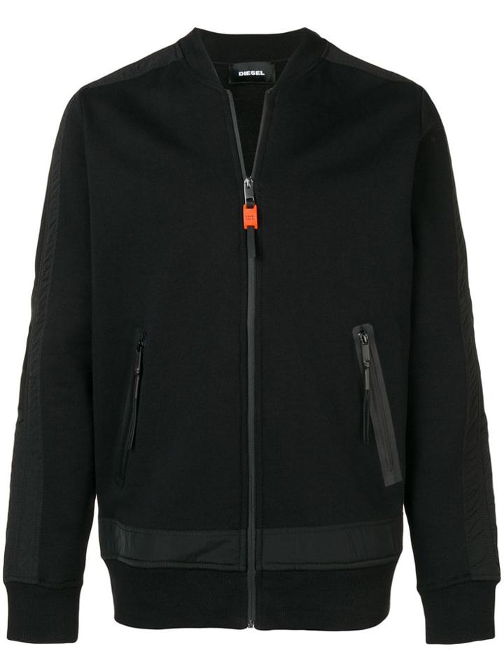 Diesel Zipped Bomber Jacket - Black