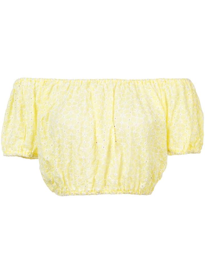 Lisa Marie Fernandez Off-shoulder Cropped Top - Yellow