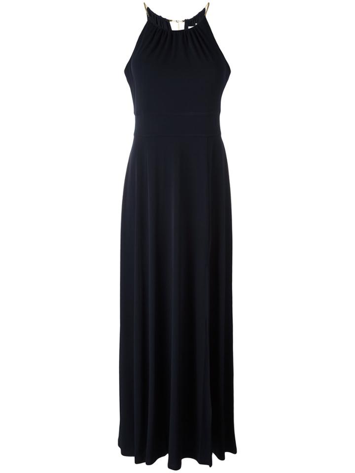 Michael Michael Kors Metallis Choker Neck Gown - Blue