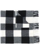 Woolrich Checked Scarf - White