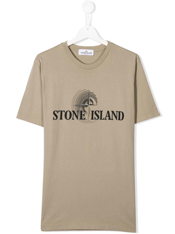 Stone Island Junior Tortora Logo T-shirt - Grey