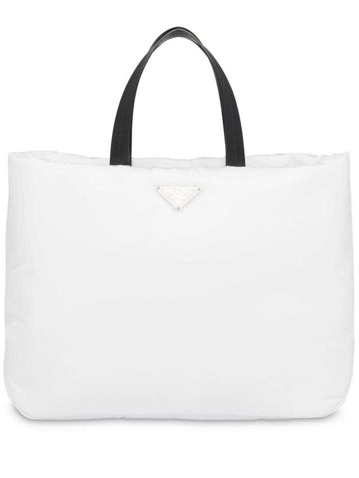 Prada Padded Nylon Medium Tote Bag - White