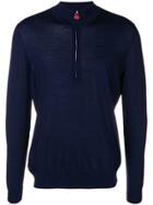 Kiton Half-zip Knitted Sweater - Blue