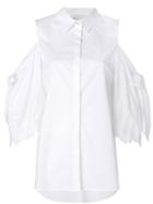 Isabelle Blanche Off-shoulder Buttoned Shirt - White
