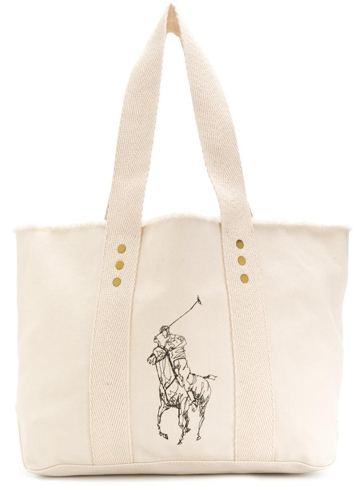 Polo Ralph Lauren Frayed Edges Tote Bag - Nude & Neutrals