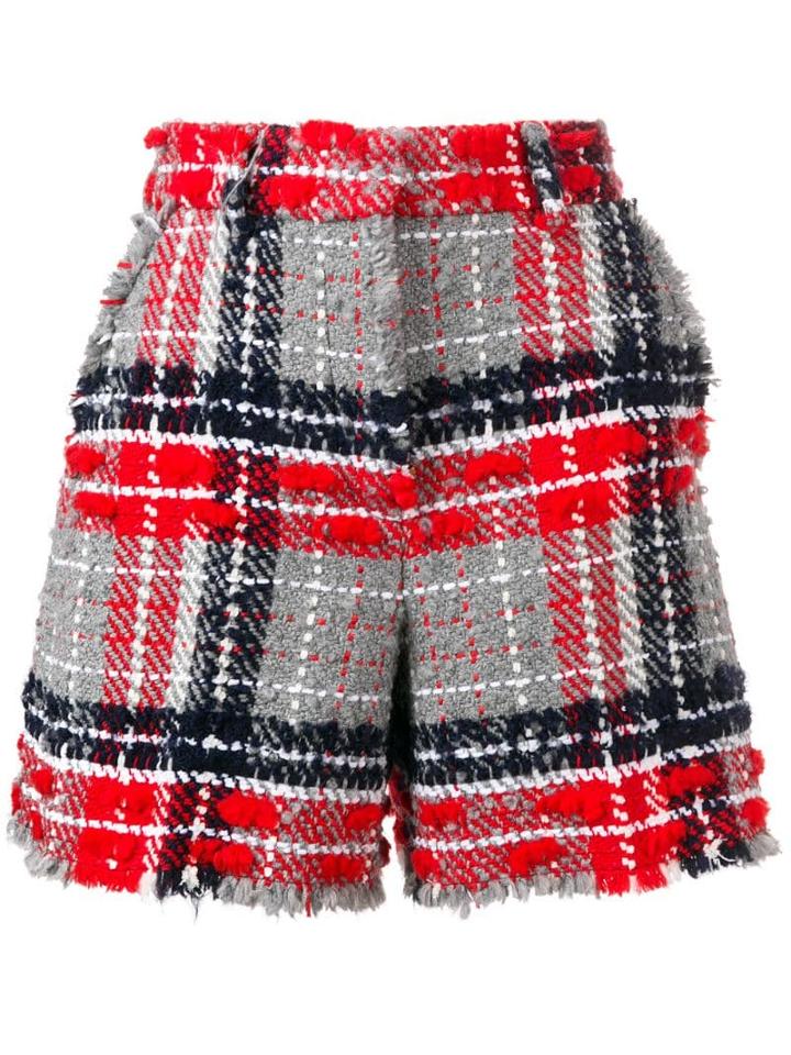 Thom Browne Oversized Tweed High Waist Shorts - Red