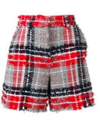 Thom Browne Oversized Tweed High Waist Shorts - Red