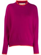 Marni Contrast Piping Detailed Sweater - Purple