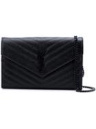 Saint Laurent 'monogram' Chain Wallet, Women's, Black, Leather