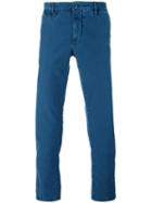Incotex Slim Chino Trousers, Size: 33, Blue, Cotton/spandex/elastane