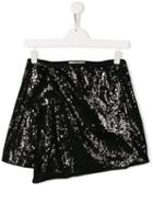 Alberta Ferretti Kids Teen Sequin Embellished Skirt - Black