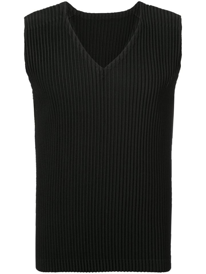 Homme Plissé Issey Miyake Sleeveless Fitted Vest - Black