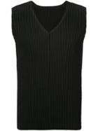 Homme Plissé Issey Miyake Sleeveless Fitted Vest - Black