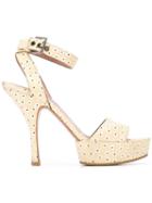 Alaïa Pre-owned 2000's Half Platform Floral Sandals - Neutrals