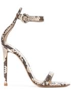 Gianvito Rossi Snakeskin Embossed Sandal Pumps - Neutrals