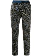 Semicouture Embroidered Cropped Trousers - Blue