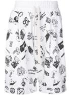 Herman Sketch Print Shorts - White