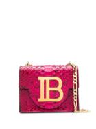 Balmain B-bag 21 Snake-effect Shoulder Bag - Pink