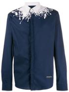 Frankie Morello Splatter Print Shirt - Blue