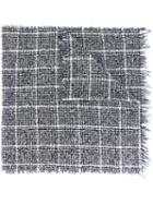 Zanone Fringed Scarf, Men's, Black, Silk/polyamide/cashmere/wool