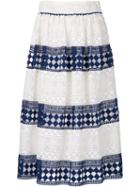 Philosophy Di Lorenzo Serafini Striped Lace Trim Midi Skirt