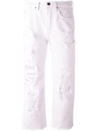 Alexander Wang Distressed Cropped Jeans - White
