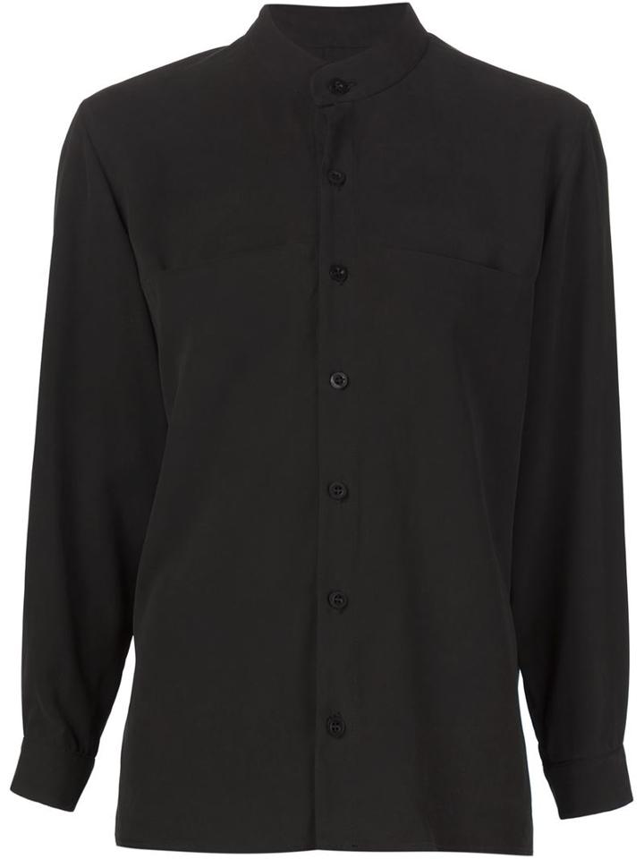 Toogood 'the Architect' Manadarin Collar Shirt, Women's, Size: 2, Black, Silk
