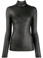 Majestic Filatures Lurex Knitted Roll Neck - Black