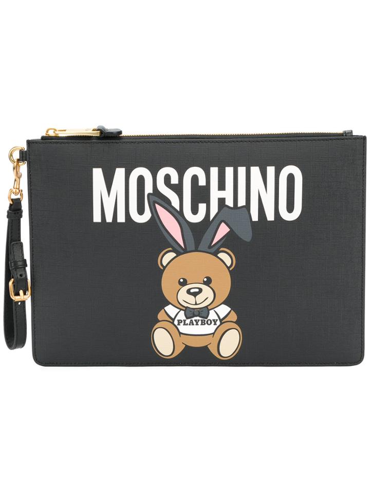 Moschino Playboy Teddy Clutch - Black