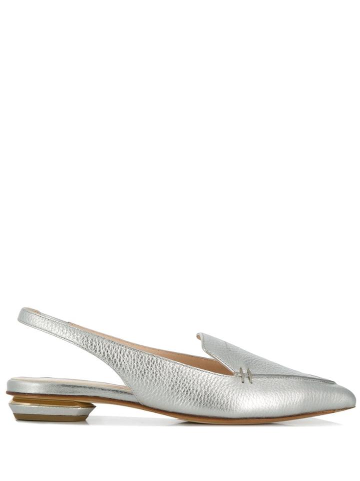 Nicholas Kirkwood 25 Mm Pointed Slippers - Silver
