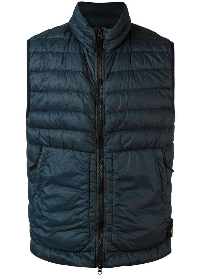 Stone Island Padded Gilet, Men's, Size: Xl, Green, Polyamide/polyurethane Resin/polyimide
